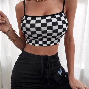 checker crop top